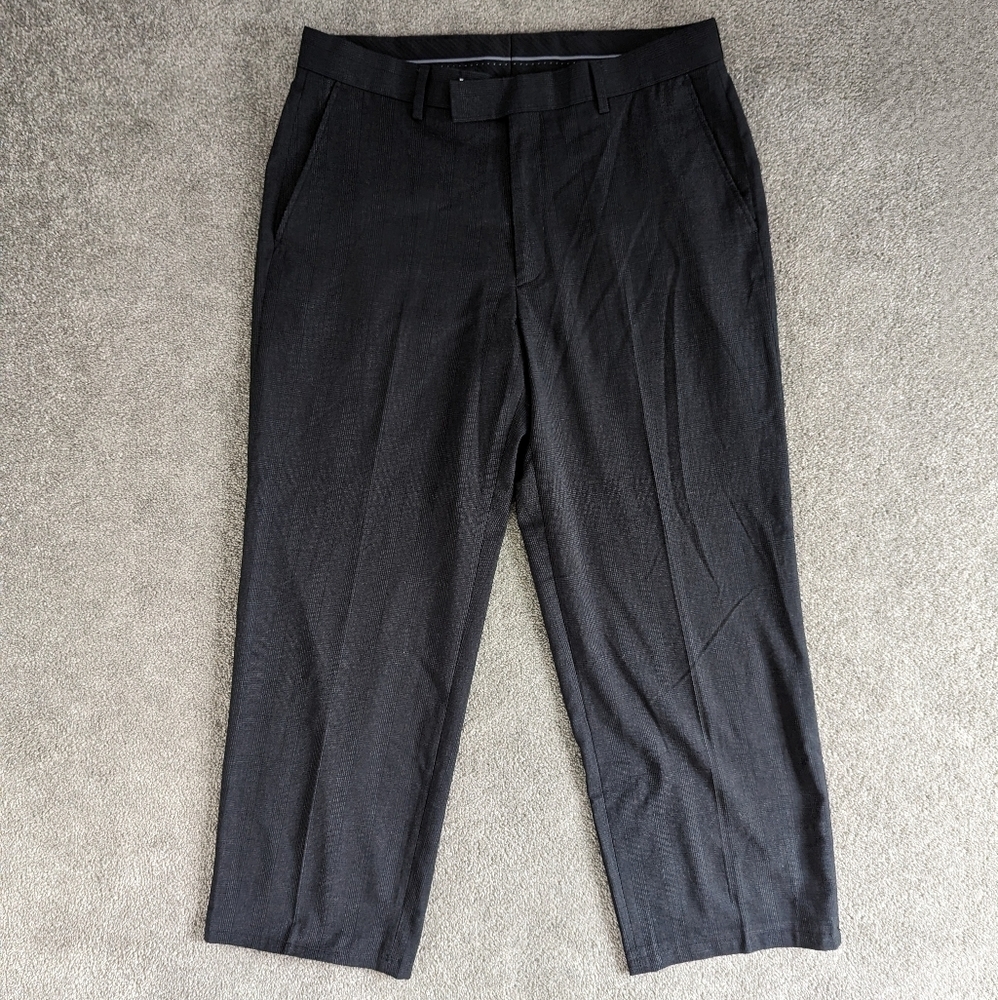 Jones New York black and gray striped formal pants waist 34